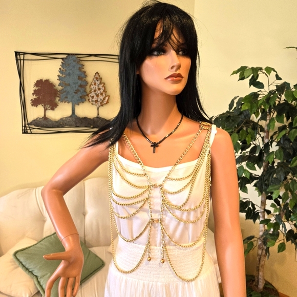 Vintage Goldtone Chain Vest, 70s, Size Small - Picture 5 of 16